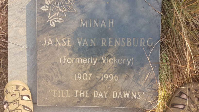 RENSBURG Minah, Janse van formerly VICKERY 1907-1996