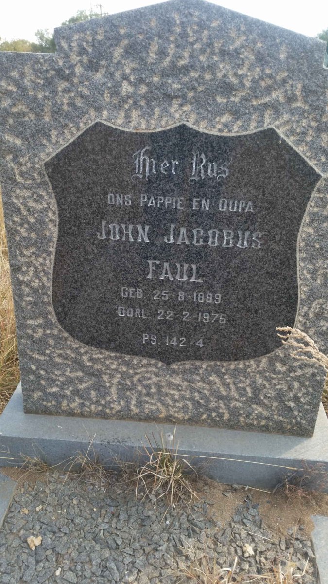 FAUL John Jacobus 1899-1975