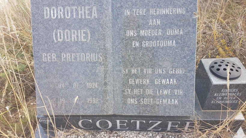 COETZEE Dorothea nee PRETORIUS 1924-1998