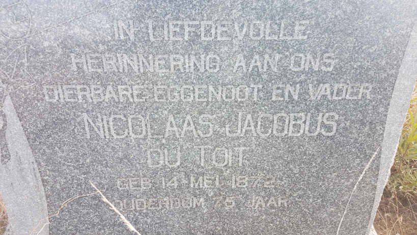 TOIT Nicolaas Jacobus, du 1872-