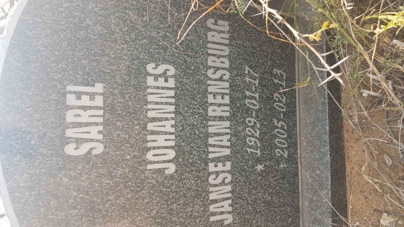RENSBURG Sarel Johannes, Janse van 1929-2005