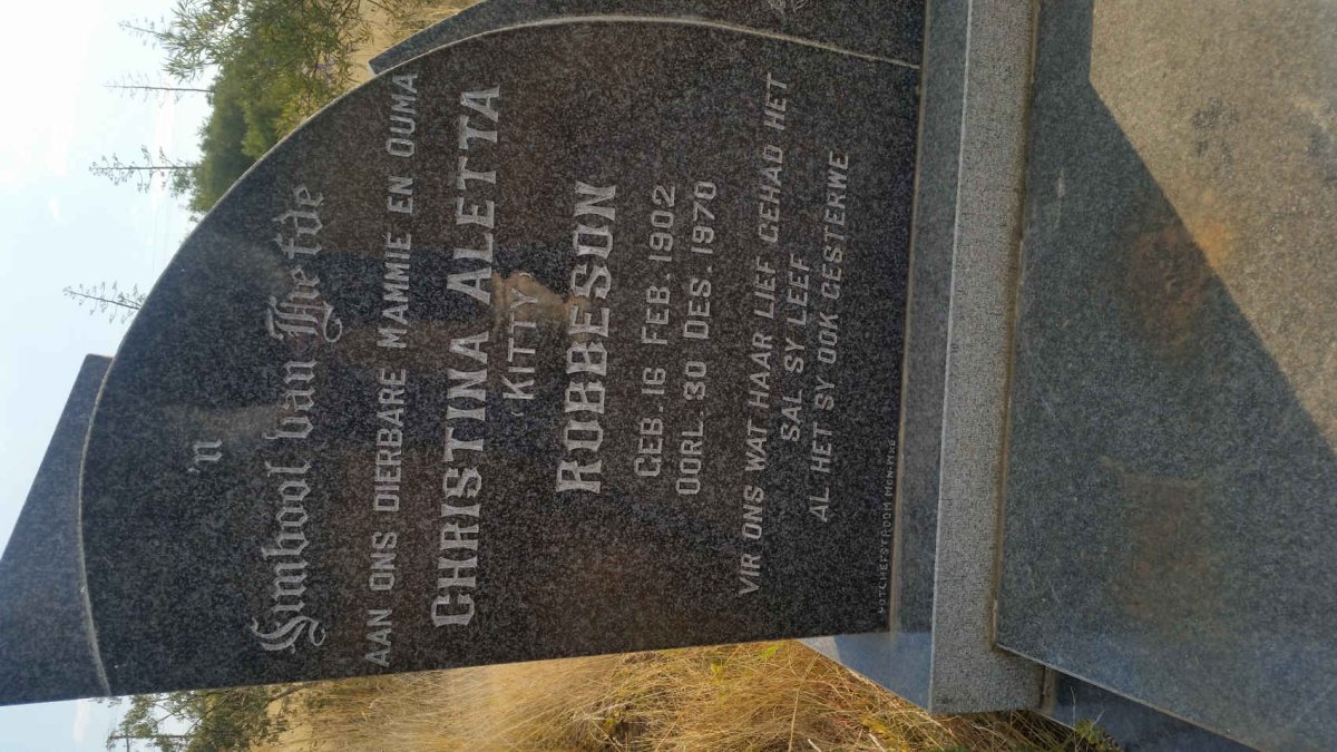 ROBBESON Christina Aletta 1902-1970