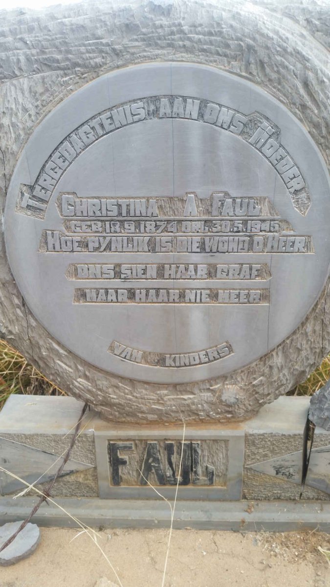 FAUL Christina A. 1874-1945
