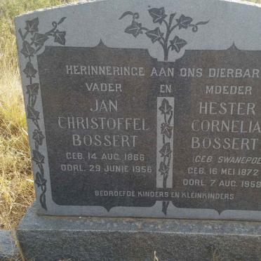 BOSSERT Jan Christoffel 1866-1956 &amp; Hester Cornelia SWANEPOEL 1872-1958