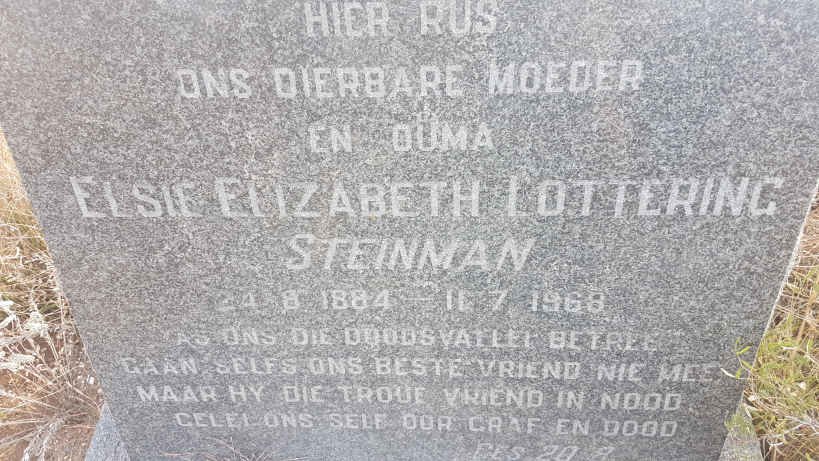 LOTTERING Elsie Elizabeth nee STEINMAN 1884-1968
