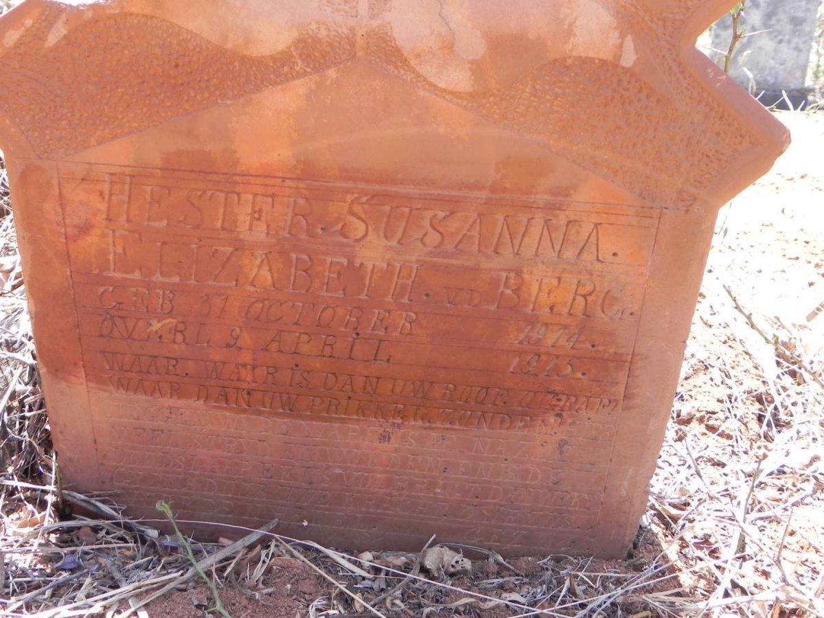 BERG Hester Susanna Elizabeth, v.d. 1914-1915