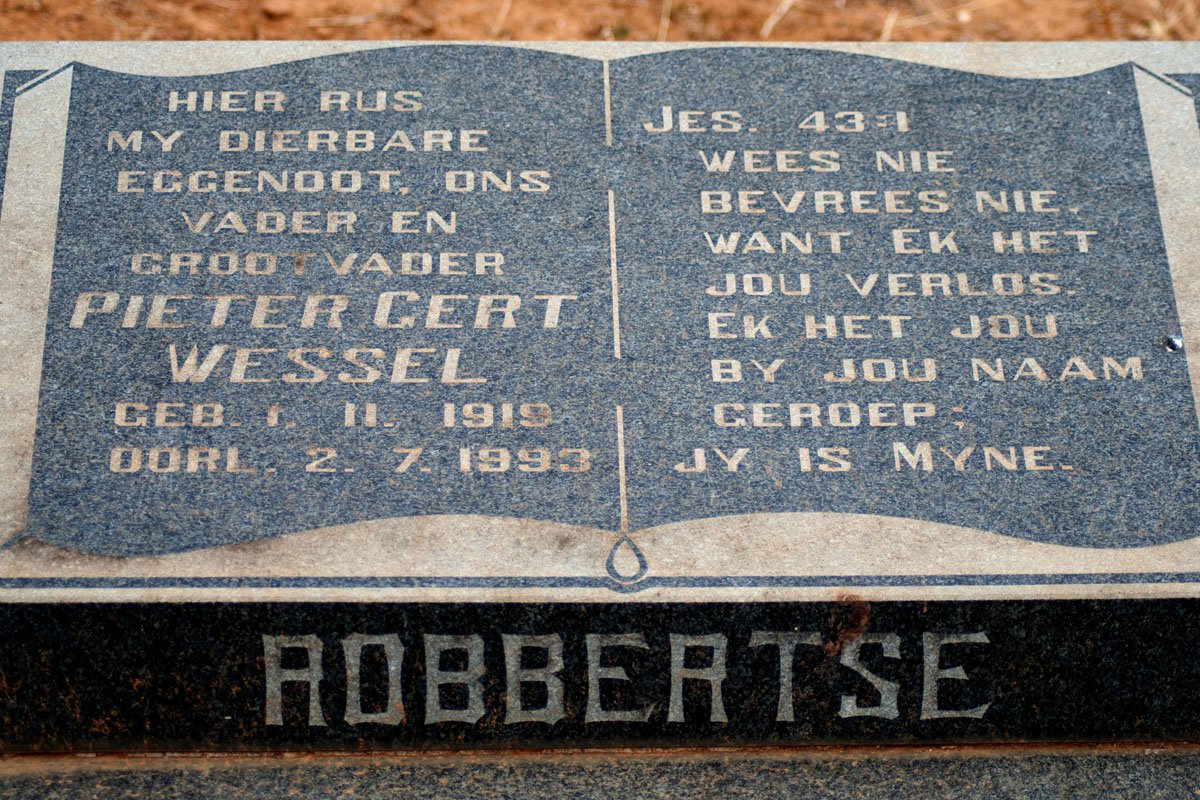 ROBBERTSE Pieter Gert Wessel 1919-1993