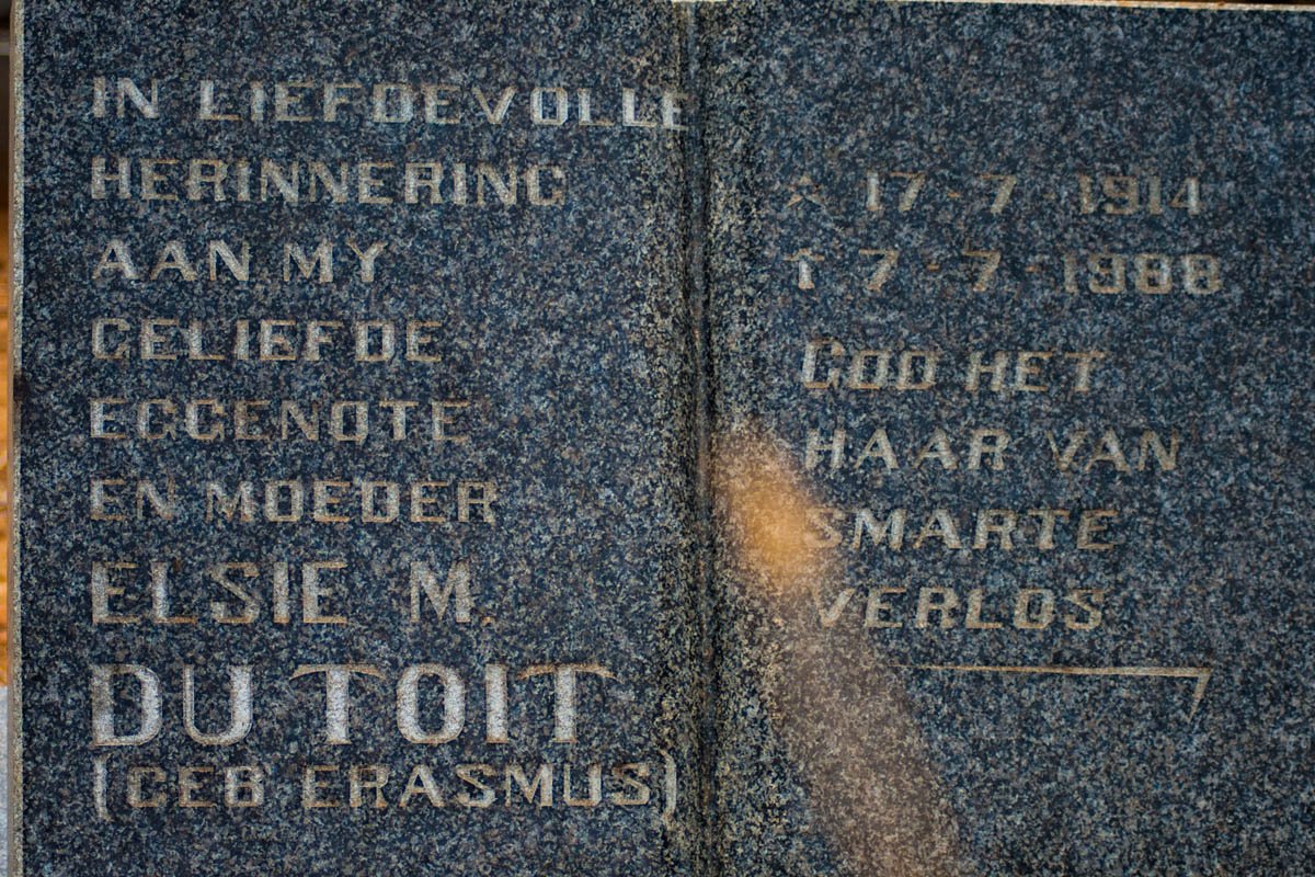 TOIT Elsie M., du nee ERASMUS 1914-1988