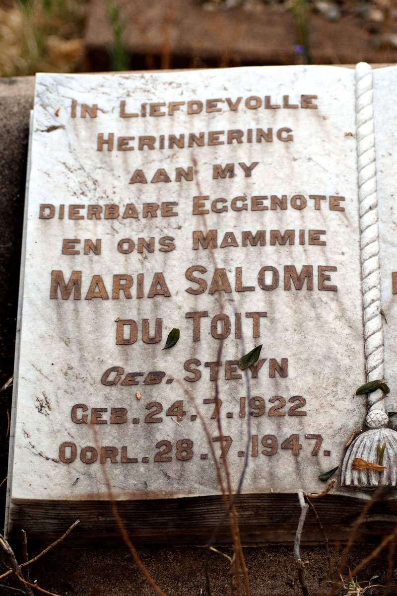 TOIT Maria Salome, du nee STEYN 1922-1947