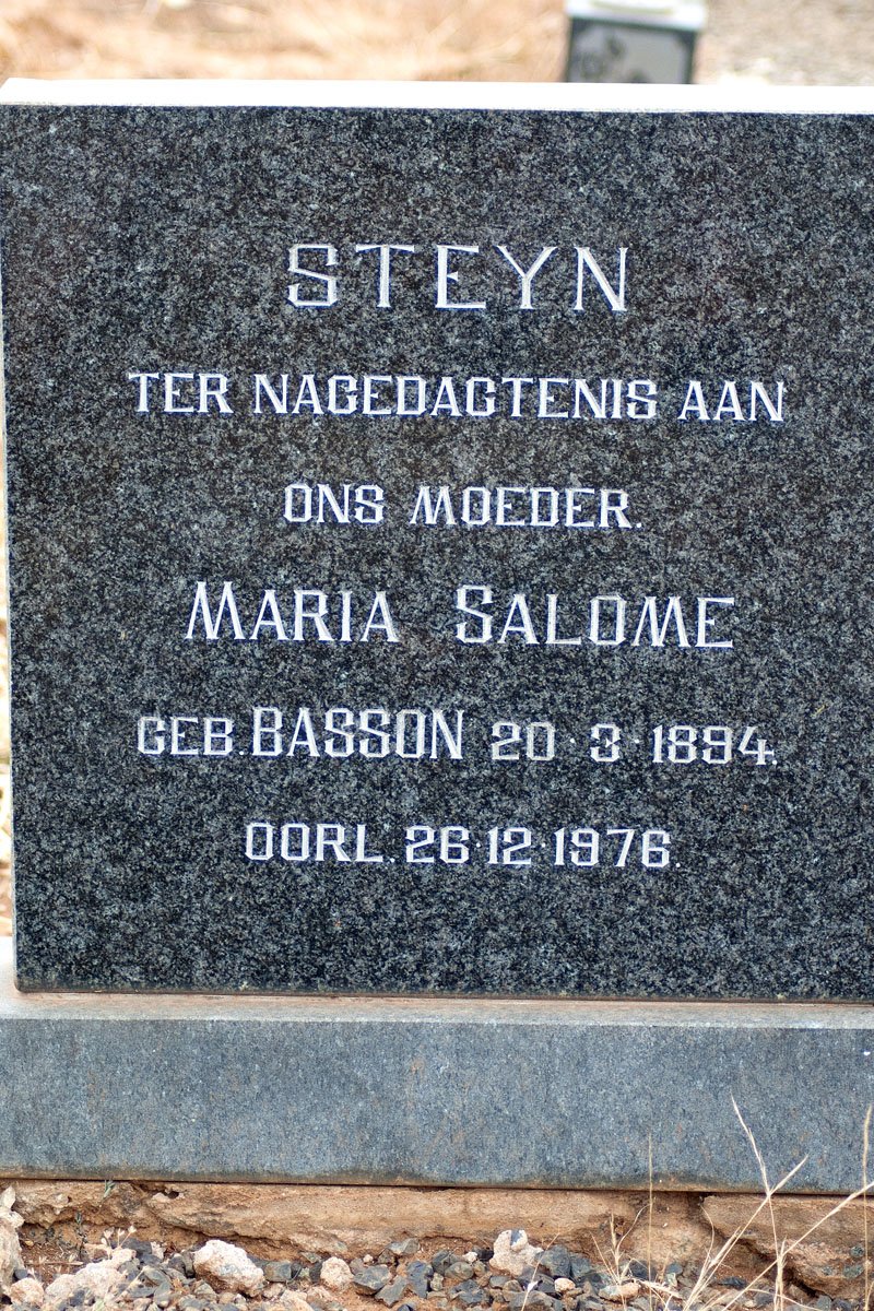 STEYN Maria Salome nee BASSON 1894-1976
