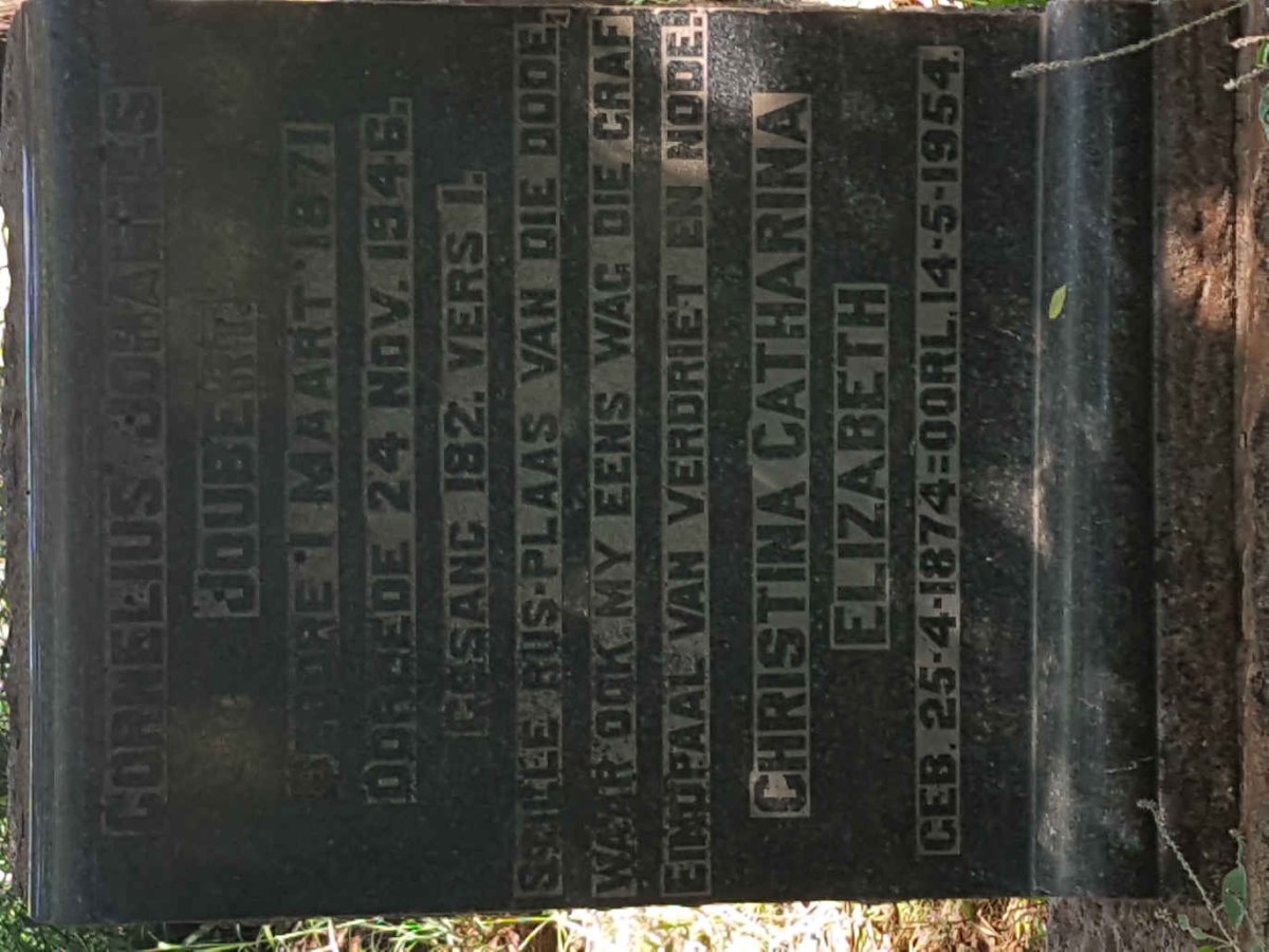 JOUBERT Cornelius Johannes 1871-1946 &amp; Christina Catharina Elizabeth 1874-1954