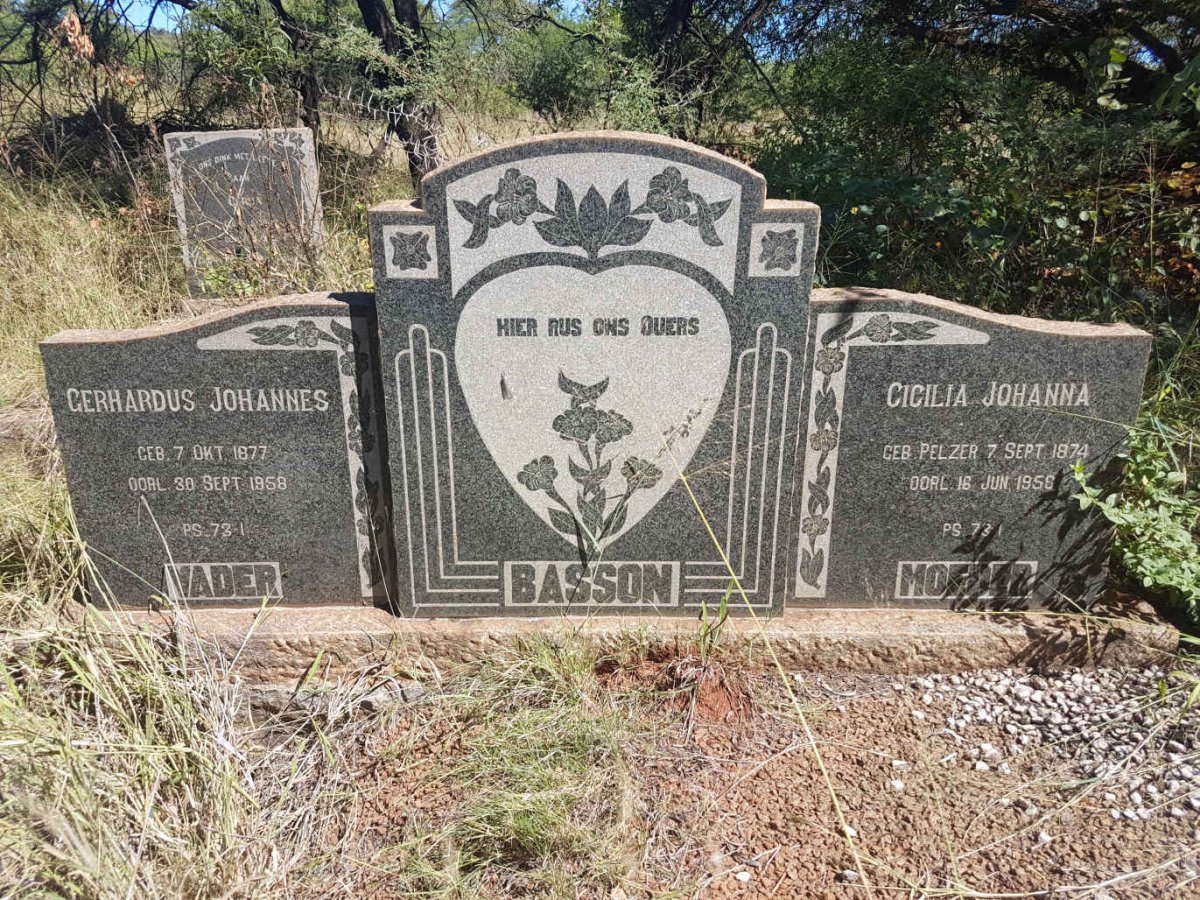 BASSON Gerhardus Johannes 1877-1958 &amp; Cicilia Johanna PELZER 1874-1958