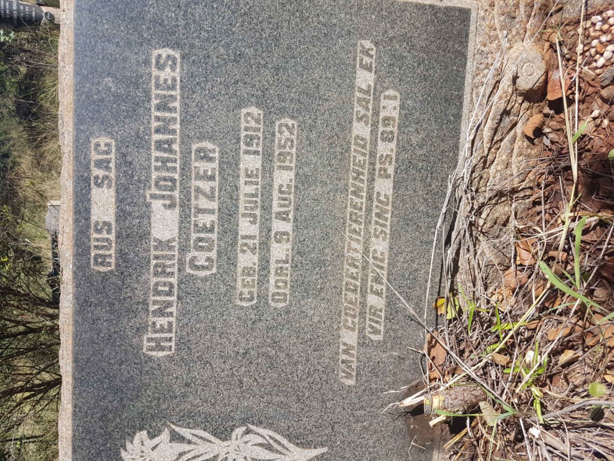 COETZER Hendrik Johannes 1912-1952