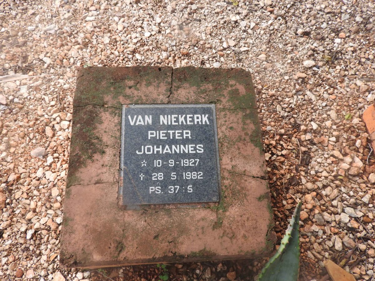 NIEKERK Pieter Johannes, van 1927-1982