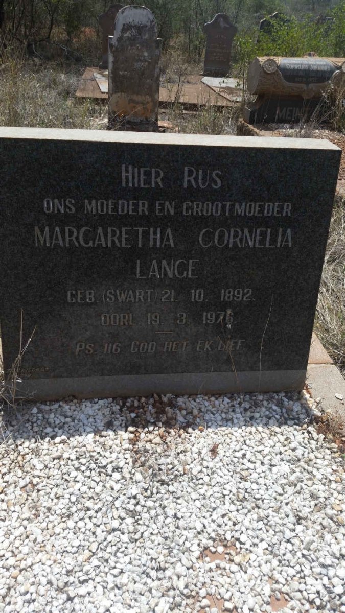 LANGE Margaretha Cornelia nee SWART 1892-1976