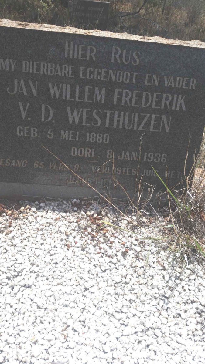 WESTHUIZEN Jan Willem Frederik, v.d. 1880-1936