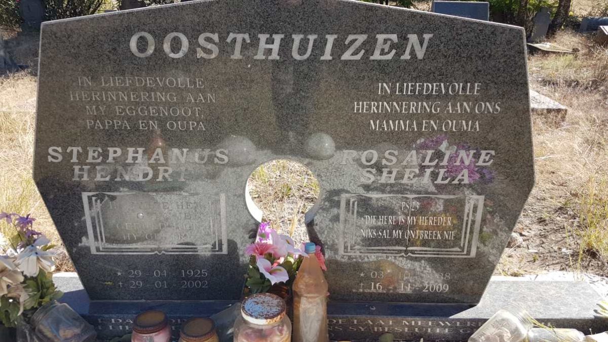 OOSTHUIZEN Stephanus Hendrik 1925-2002 &amp; Rosaline Sheila 1928-2009