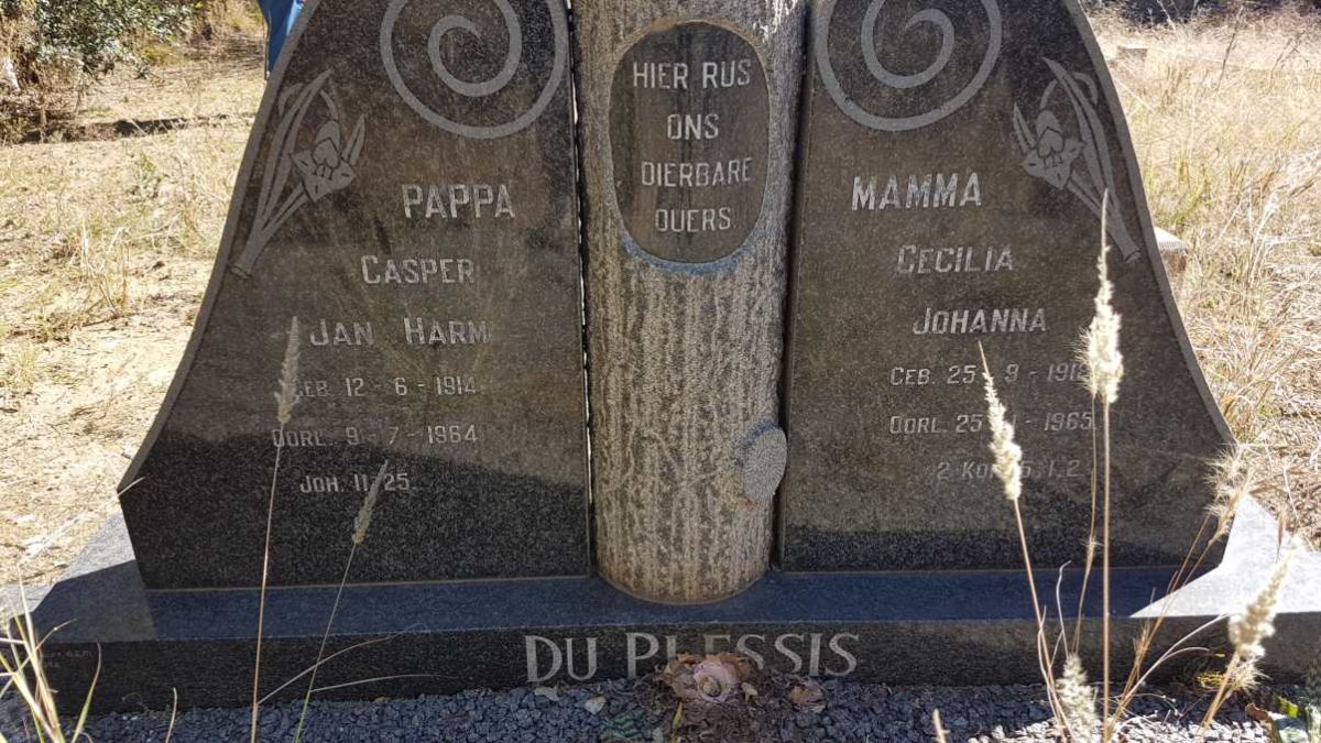 PLESSIS Casper Jan Harm, du 1914-1964 &amp; Cecilia Johanna 1918-1965
