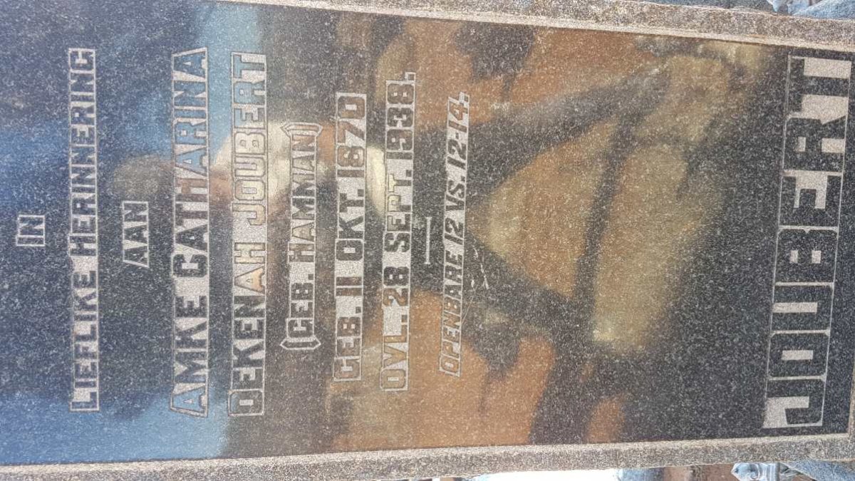 JOUBERT Amke Catharina Dekenah nee HAMMAN 1870-1938