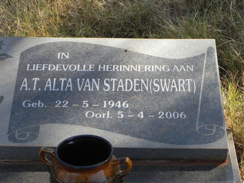 STADEN A.T. Alta, van nee SWART 1946-2006