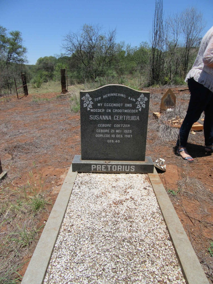 PRETORIUS Susanna Gertruida nee COETZER 1925-1987