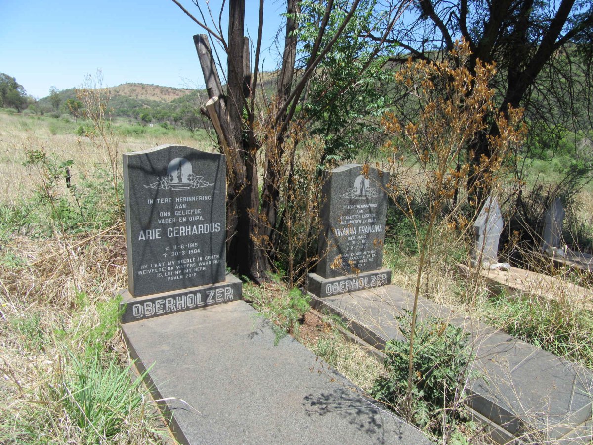 OBERHOLZER Arie Gerhardus 1915-1984 &amp; Johanna Francina MANS 1916-1982