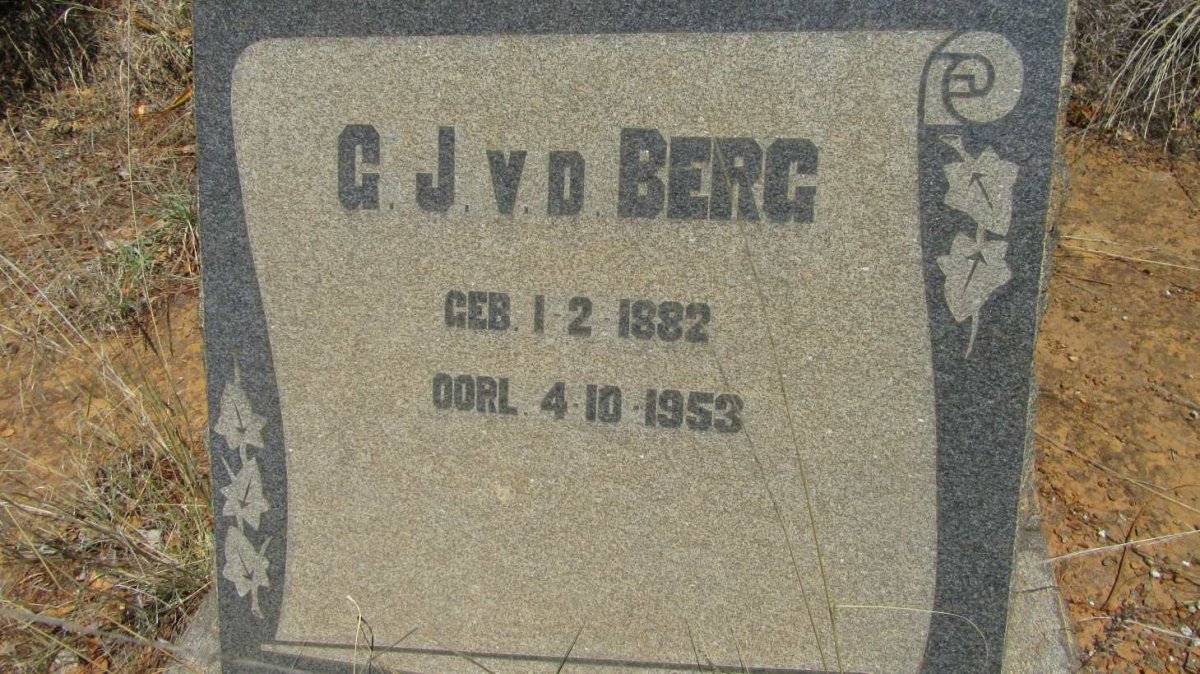 BERG G.J.,  v.d.1882-1953