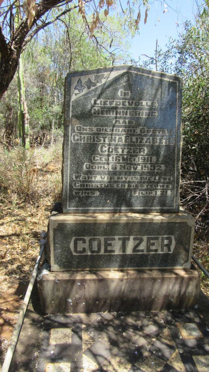 COETZER Christina Elizabeth 1911-1932