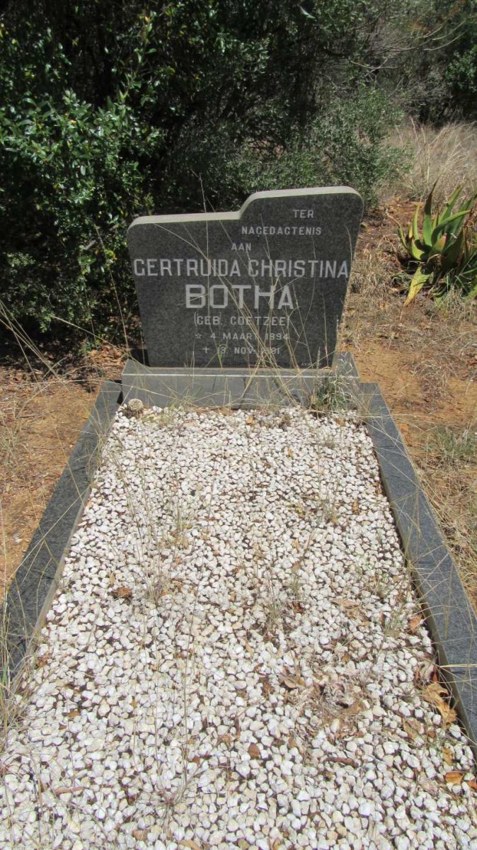 BOTHA Gertruida Christina nee COETZEE 1894-1981