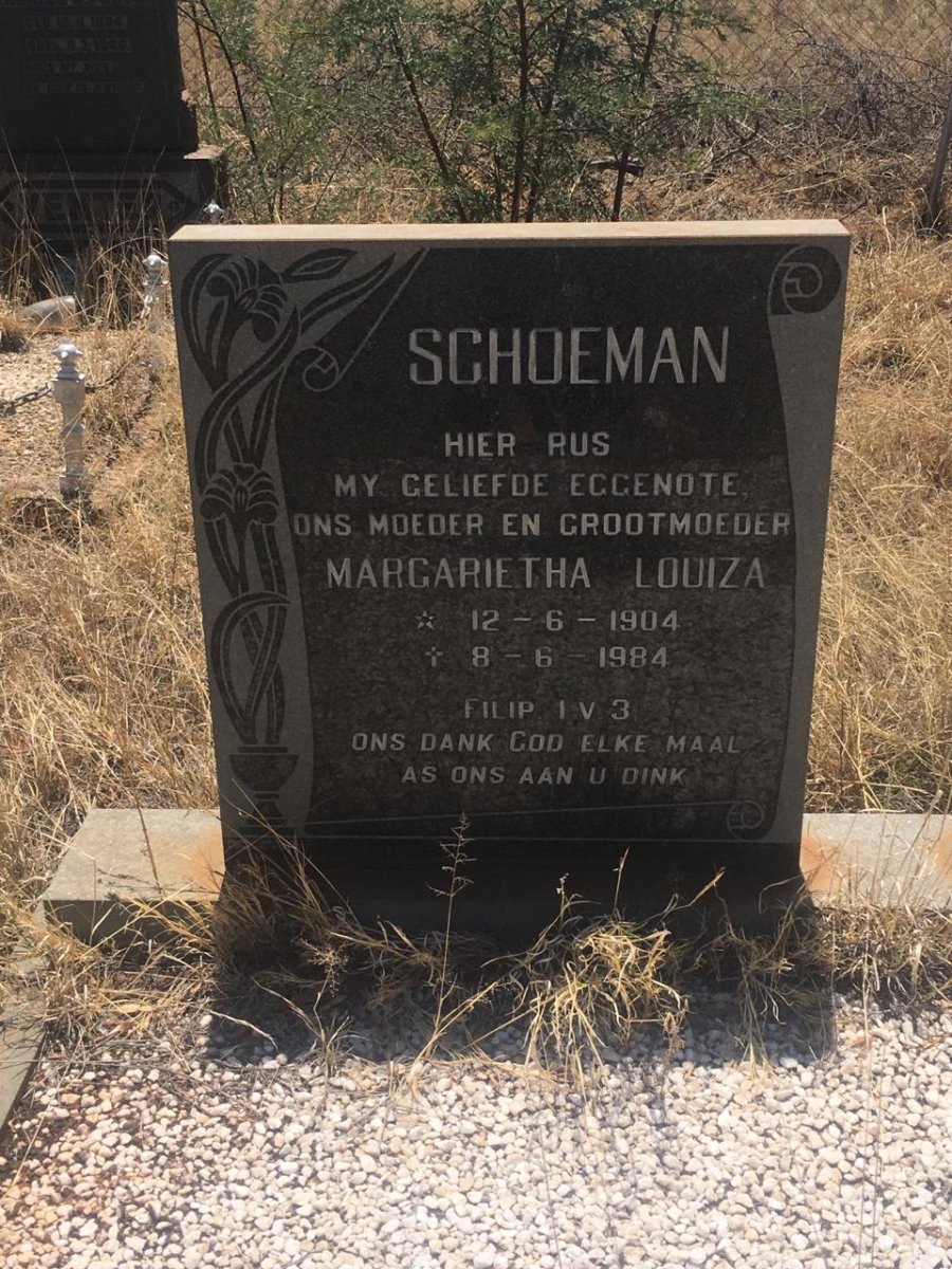 SCHOEMAN Margarietha Louiza 1904-1984