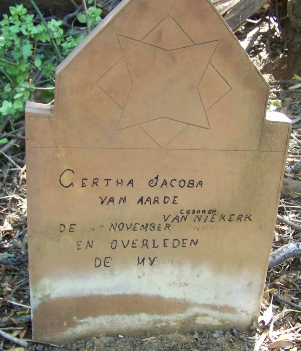 AARDE Gertha Jacoba, van nee VAN NIEKERK 1868-1907