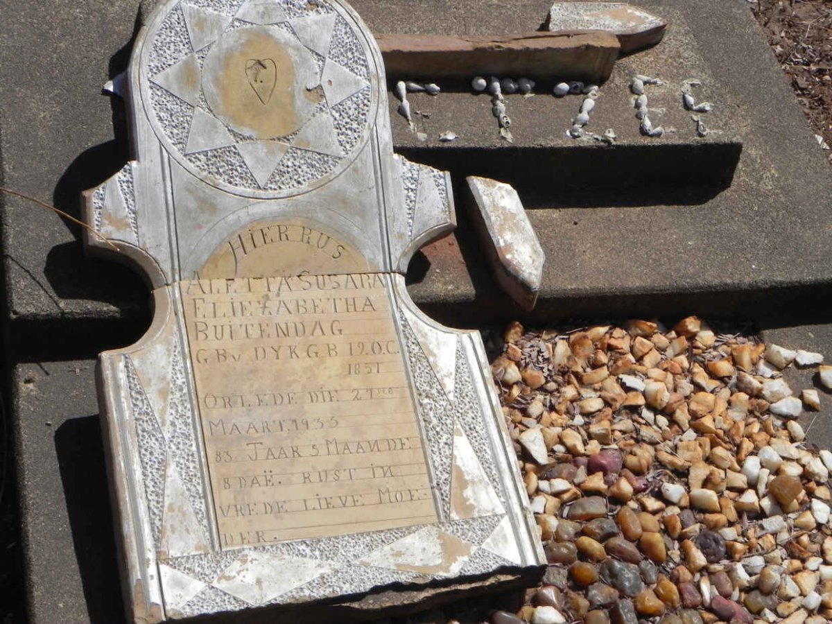 BUITENDAG Aletta Susara Eliezabetha nee V. DYK 1851-1935