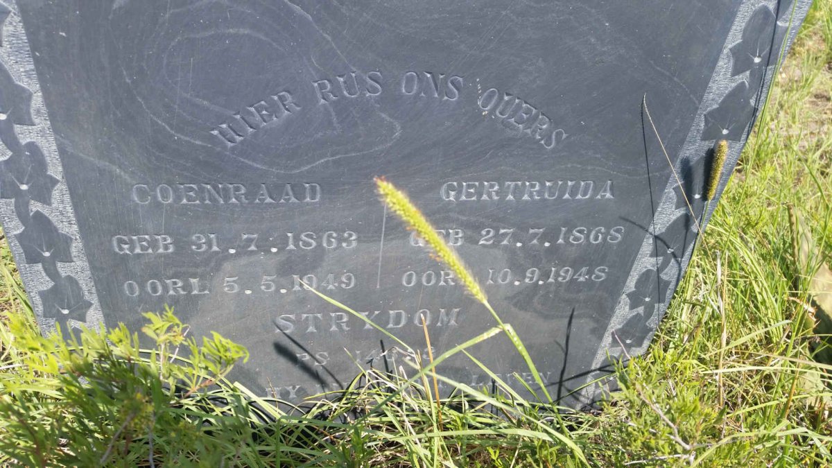 STRYDOM Coenraad 1863-1949 &amp; Gertruida 1868-1948
