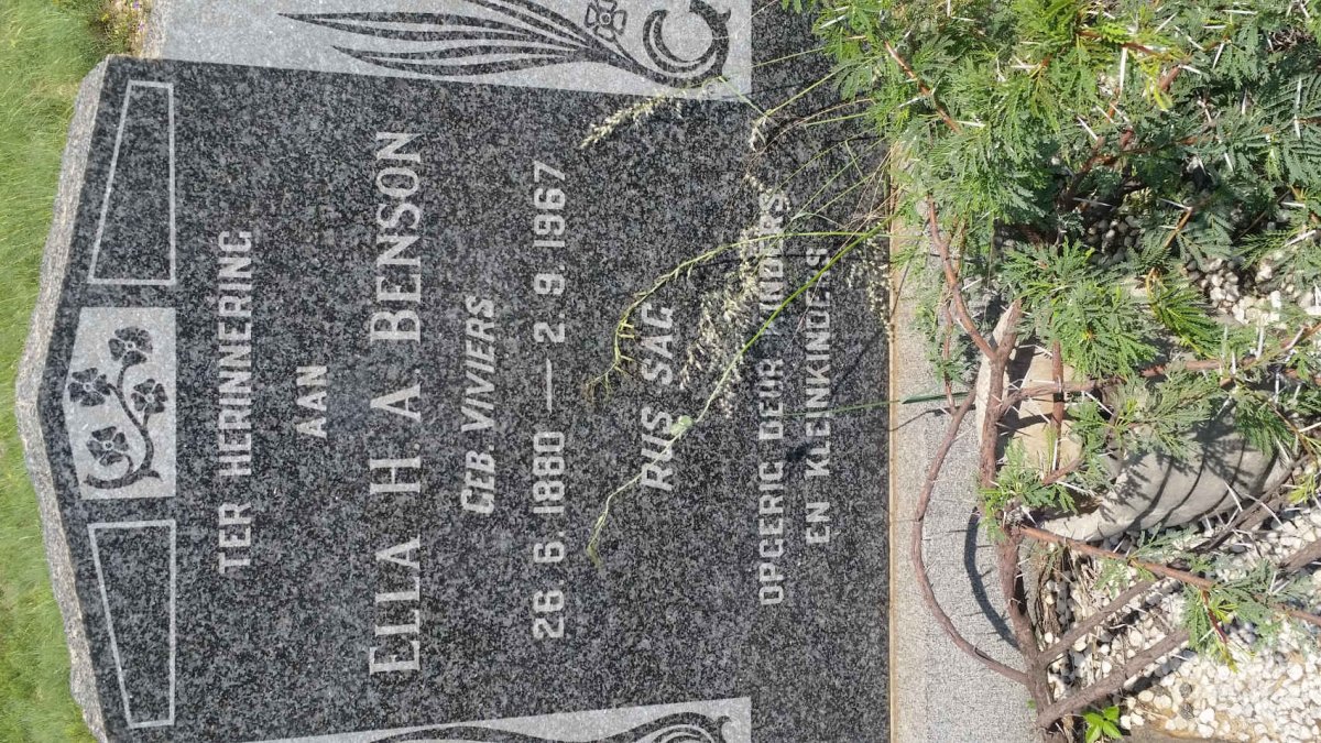 BENSON Ella H.A. nee VIVIERS 1880-1967