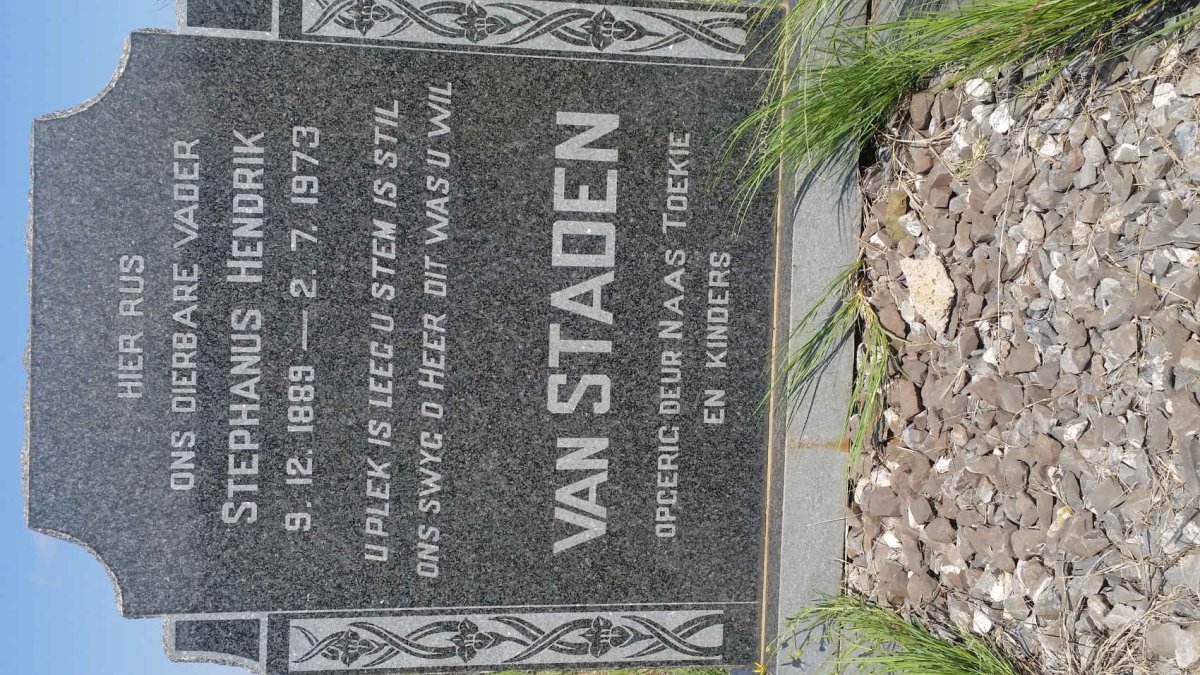 STADEN Stephanus Hendrik, van 1889-1973