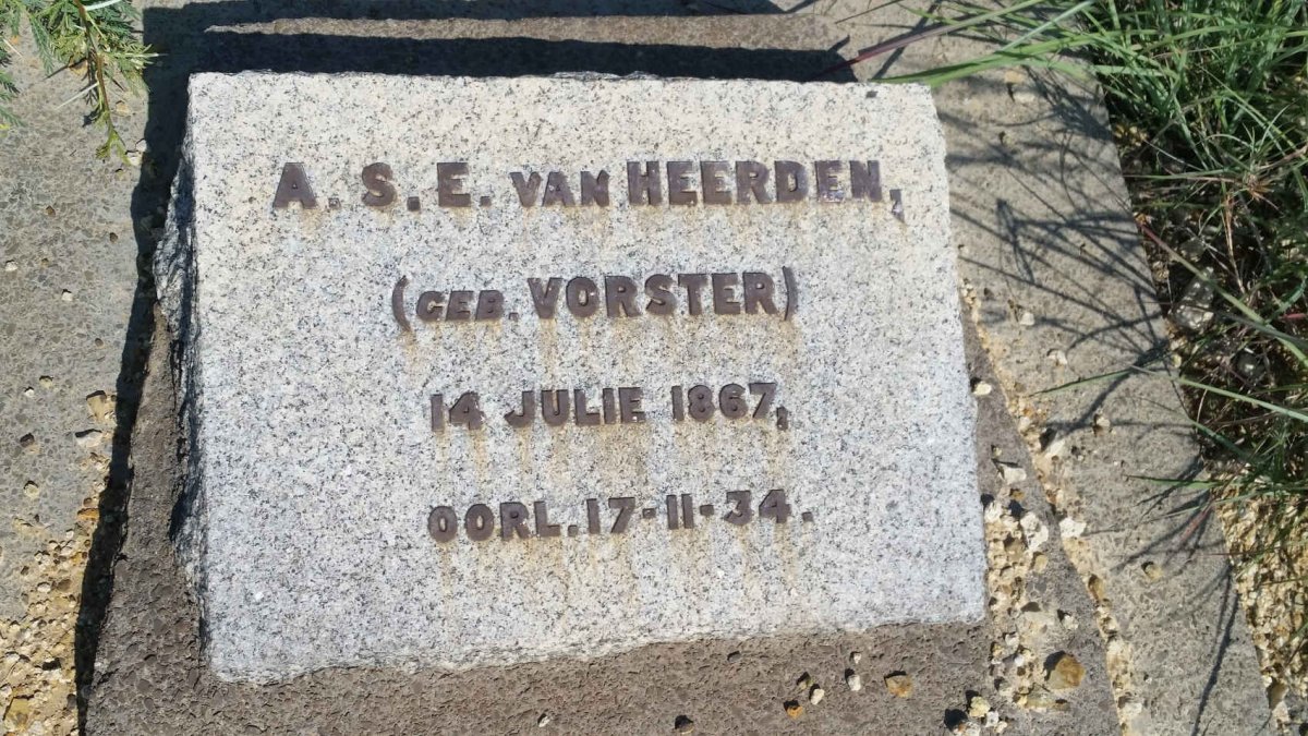 HEERDEN A.S.E., van nee VORSTER 1867-1934