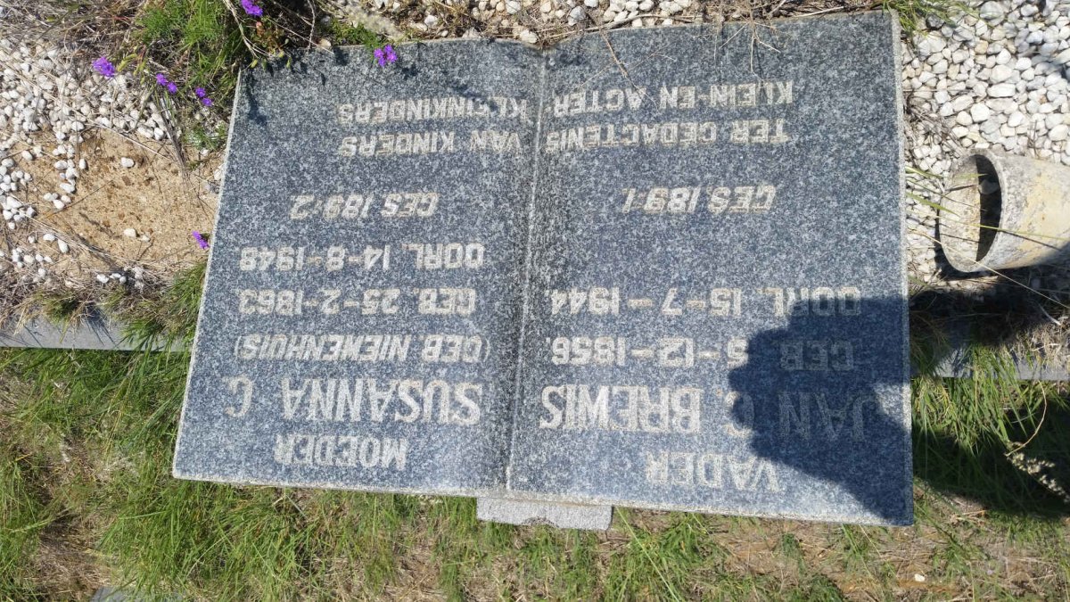BREWIS Jan C. 1856-1944 &amp; Susanna G. nee NIEWENHUIS 1863-1948