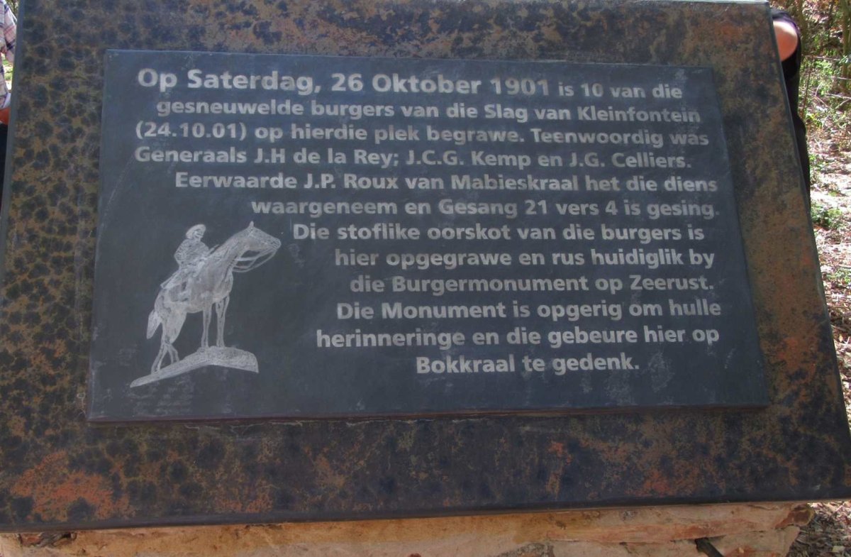 2. Gedenksteen - Slag van Kleinfontein 24 Okt 1901