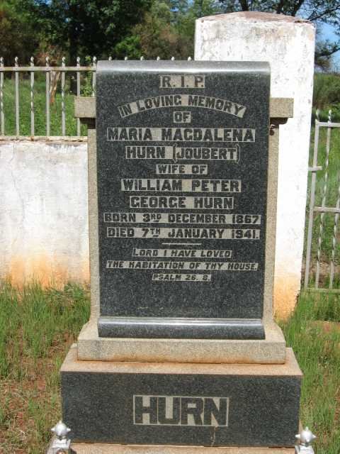 HURN Maria Magdalena nee JOUBERT 1867-1941