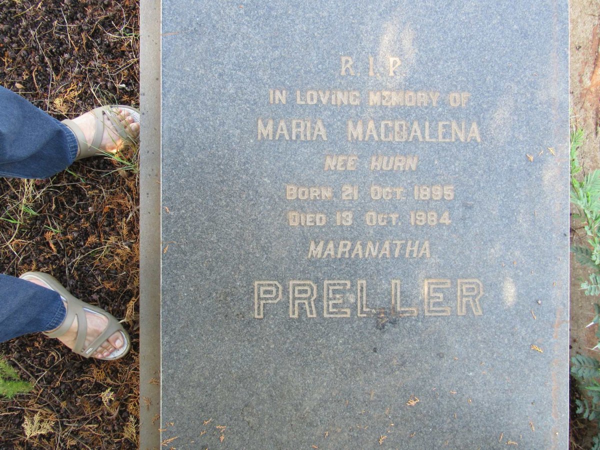 PRELLER Maria Magdalena nee HURN 1895-1984