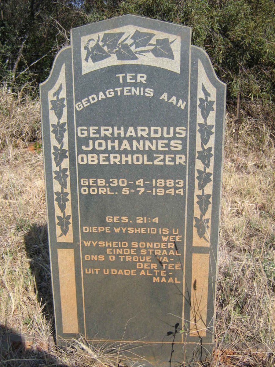 OBERHOLZER Gerhardus Johannes 1883-1944