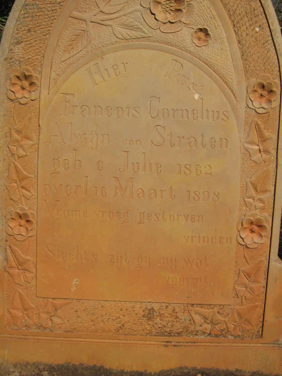 STRATEN Francois Cornelius, van 1862-1898