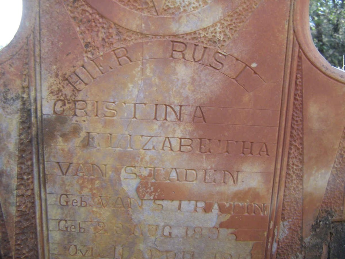 STADEN Christina Elizabetha, van nee VAN STRATIN 1893-191?