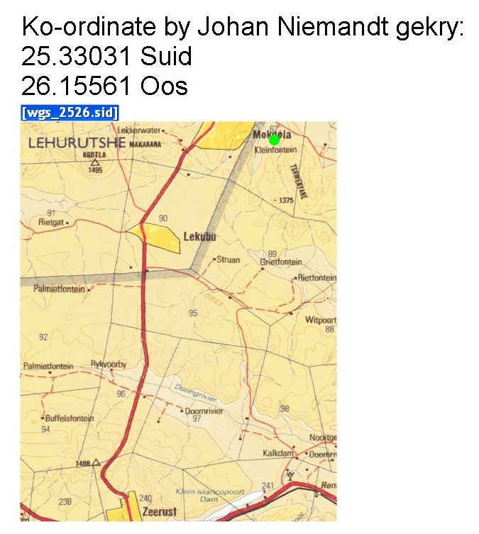 1.Map of the farm Kleinfontein, Zeerust district