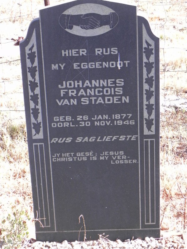 STADEN Johannes Francois, van 1877-1946