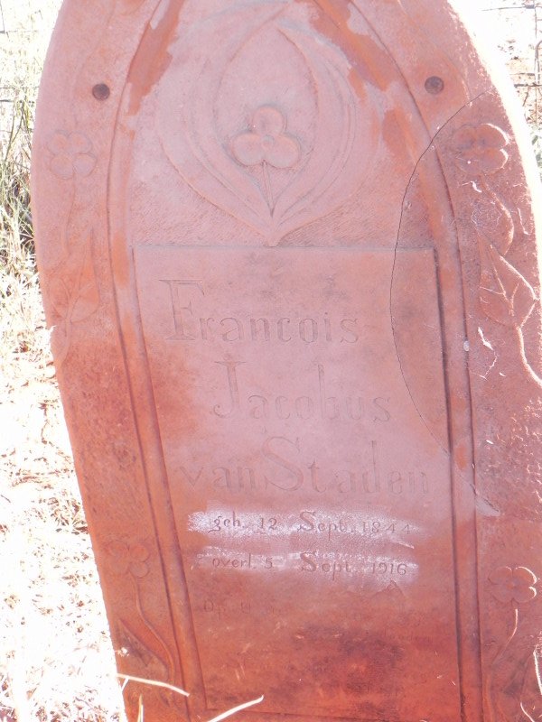 STADEN Francois Jacobus, van 1844-1916