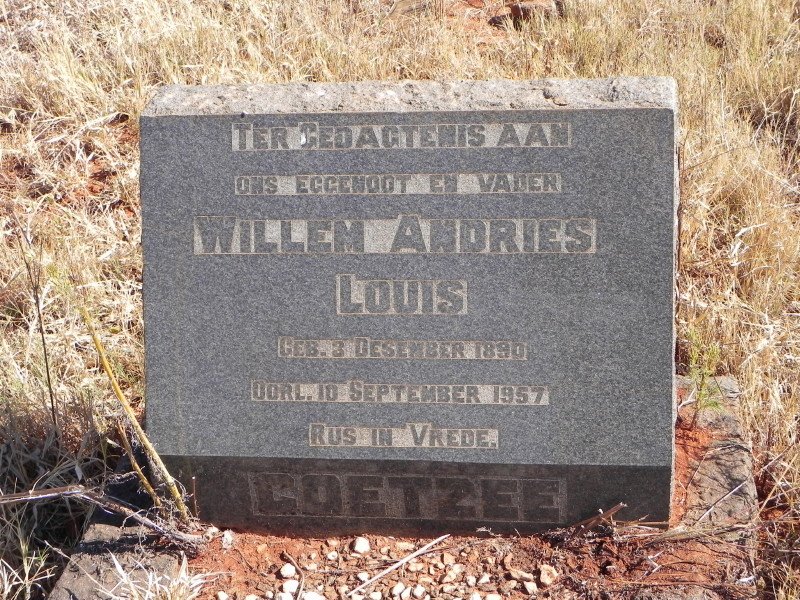 COETZEE Willem Andries Louis 1890-1957