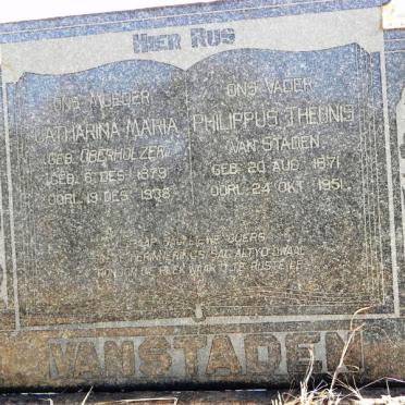STADEN Phillippus Theunis, van 1871-1951 &amp; Catharina Maria OBERHOLZER 1879-1938