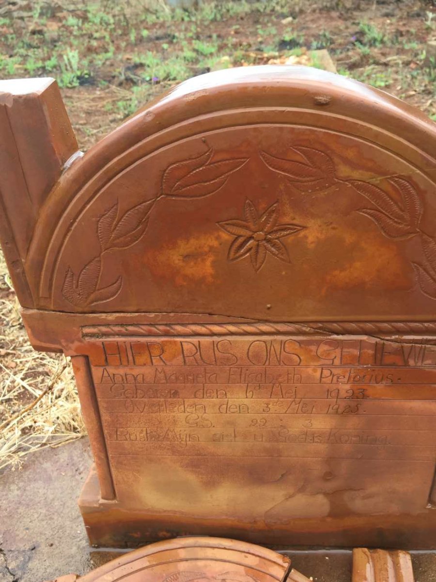 PRETORIUS Anna Magrieta Elizabeth 1923-1925