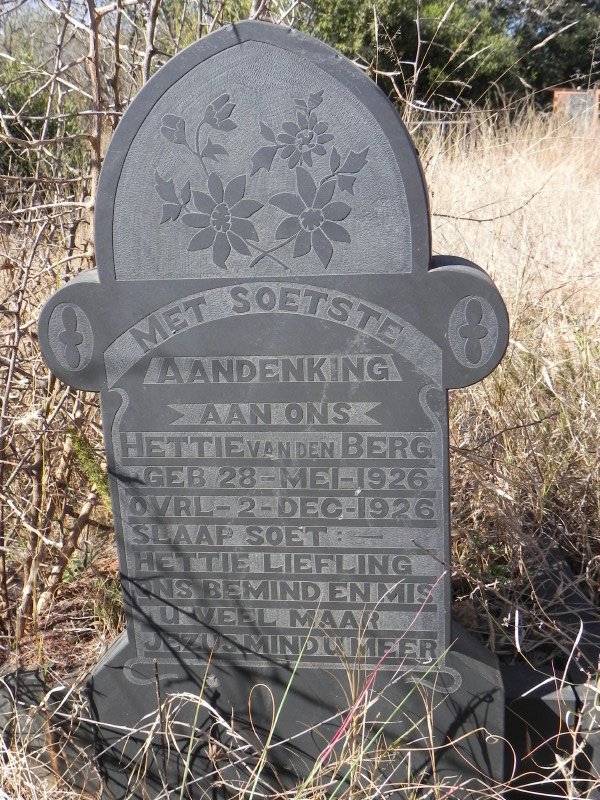 BERG Hettie, van den 1926-1926
